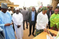 Nigeria President elect General Muhammadu Buhari and his wife Aisha get accredited