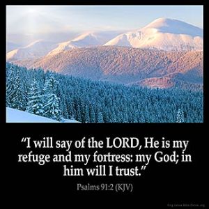 Psalms_91-2: I will say of the LORD, He is my refuge and my fortress: my God; in him will I trust