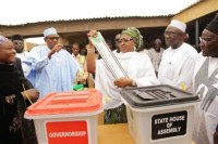 Nigeria's President-elect and his wife pictured casting their votes 