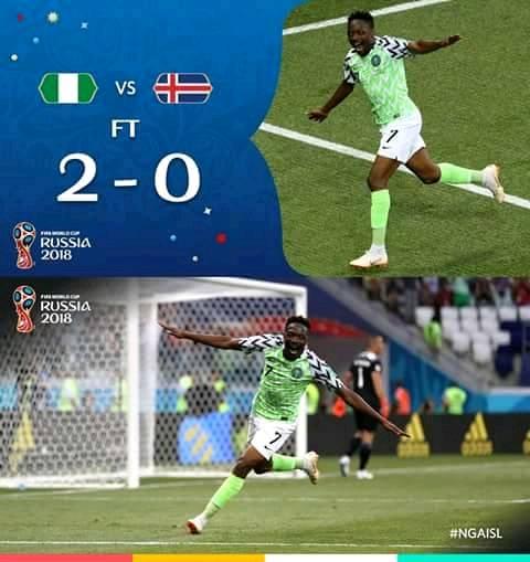 It’s a goal! Nigeria Beat Iceland in 2018 World Cup.