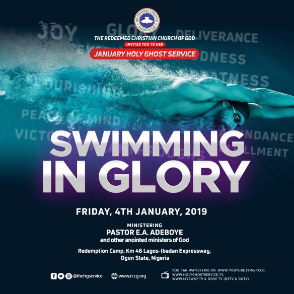 RCCG January 2019 Holy Ghost Service. Swimming In Glory.
