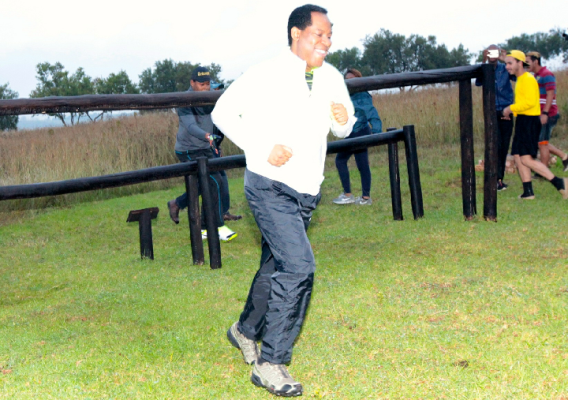 Pastor Chris Oyakhilome Exercises With His Top Pastors In South Africa