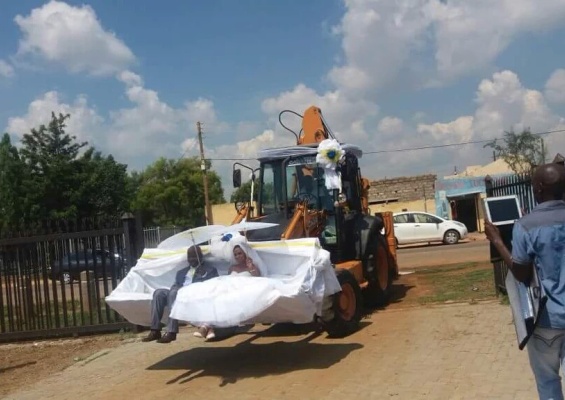 How Cute. Happy Married Life. Photos. They Came Into Their Wedding Reception In A Tractor.