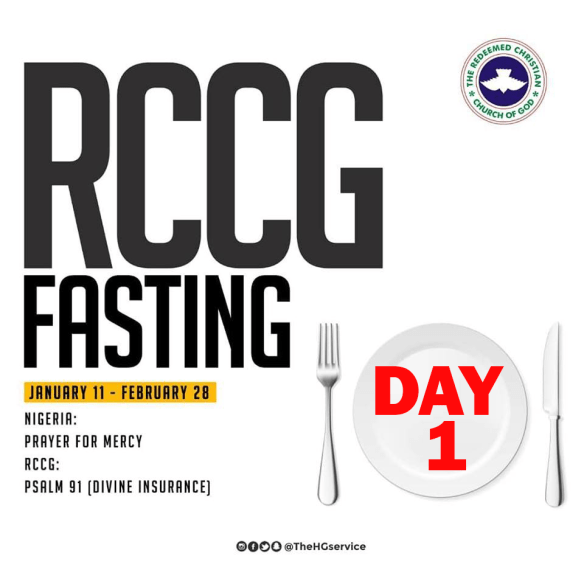 Day 1 RCCG 2019 Fasting Prayer Points.
