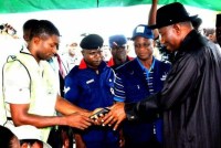 President Jonathan getting accredited