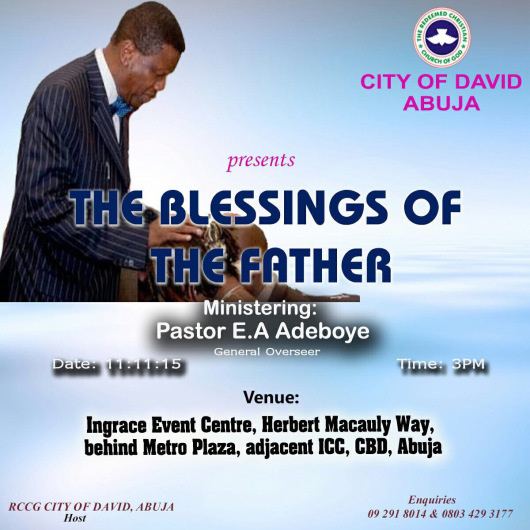 Abuja RCCG City of David Presents THE BLESSINGS OF THE FATHER