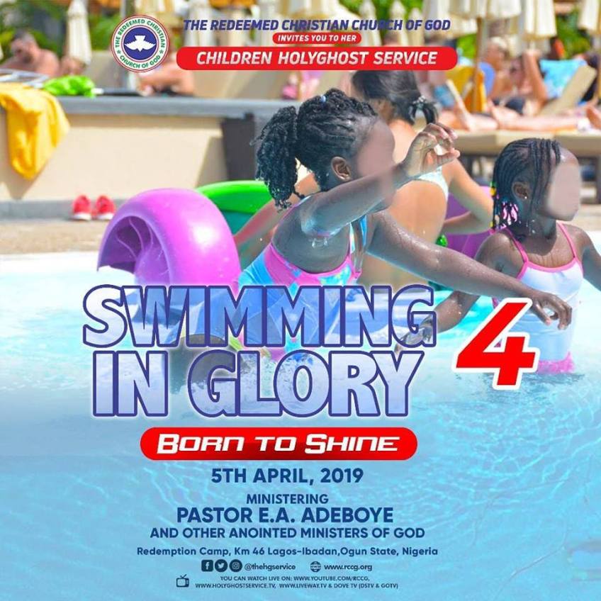 Born To Shine. RCCG April 2019 Children Special Holy Ghost Service. Swimming in Glory 4.
