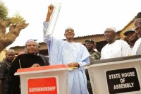 Nigeria's President-elect and his wife pictured casting their votes 