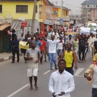 Protest Going On In Lagos Over Fuel Scarcity 