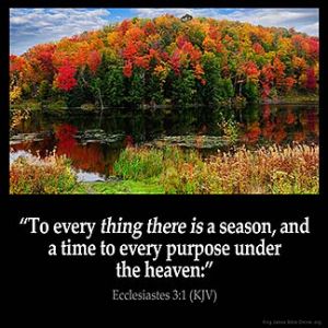 Ecclesiastes_3-1: To every thing there is a season, and a time to every purpose under the heaven