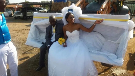 How Cute. Happy Married Life. Photos. They Came Into Their Wedding Reception In A Tractor.
