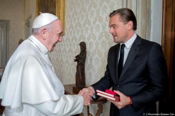 Leonardo Dicaprio With Pope Francis