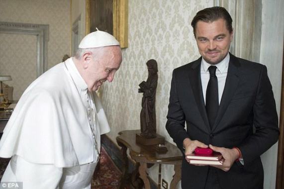 Leonardo Dicaprio With Pope Francis