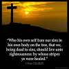 1-Peter_2-24: Who his own self bare our sins in his own body on the tree, that we, being dead to sins, should live unto righteousness: by whose stripes ye were healed