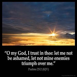 Psalms_25-2: O my God, I trust in thee: let me not be ashamed, let not mine enemies triumph over me