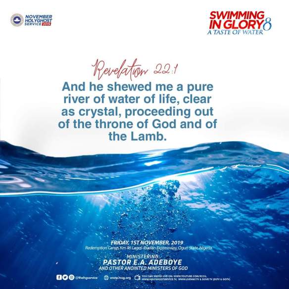 November 2019 RCCG Holy Ghost Service, Swimming in Glory 8, A Taste of Water.