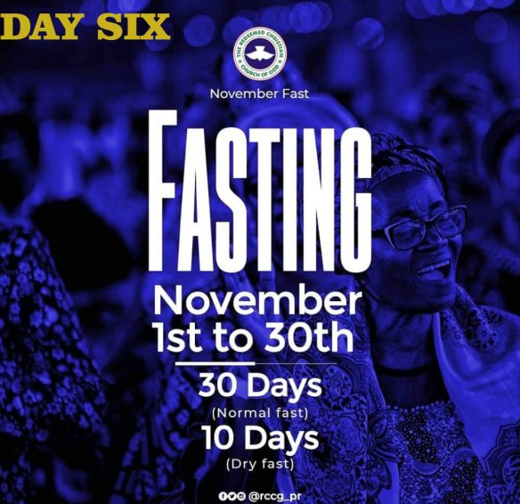 Day 6 RCCG November 2019 Fasting Prayer Points