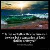 Proverbs_13-20: He that walketh with wise men shall be wise: but a companion of fools shall be destroyed
