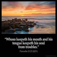 Proverbs_21-23: Whoso keepeth his mouth and his tongue keepeth his soul from troubles