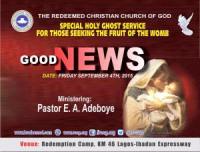 September 2015 RCCG Special Holy Ghost Service. Theme: Good News