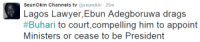 Barrister Ebun Adegboruwa, A Lagos Lawyer Drags Buhari to court