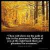 Psalms_16-11: Thou wilt shew me the path of life: in thy presence is fulness of joy; at thy right hand there are pleasures for evermore.