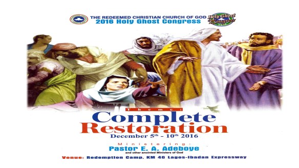 RCCG 2016 Annual Holy Ghost Congress