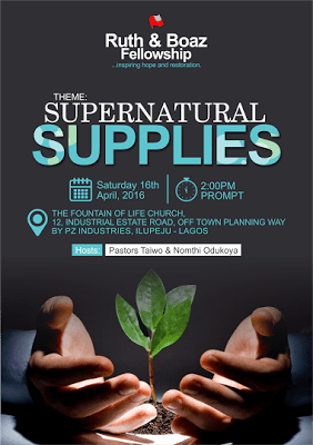 Supernatural Supplies. The Fountain of Life Church. 2016 Ruth and Boaz Conference is Here.