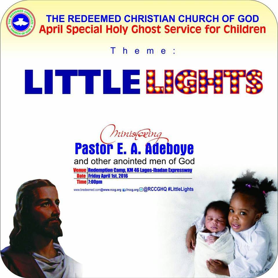 Little Lights. RCCG April 2016 Special Holy Ghost Service For Children.